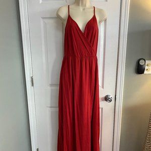 Red Spaghetti Strap Maxi Dress